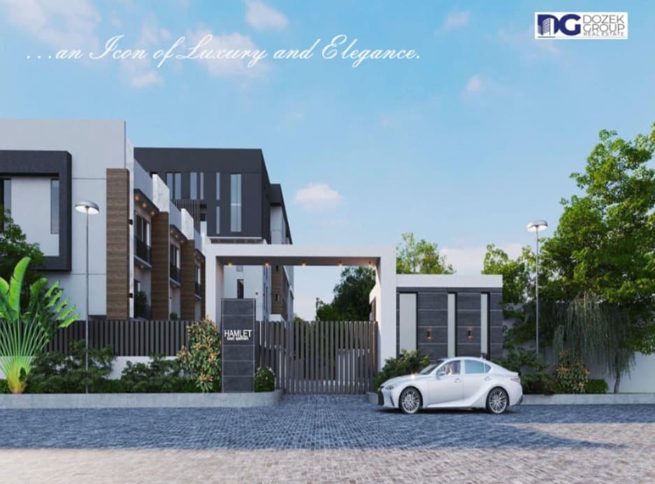 Exterior render of The Hamlet Apartments — an icon of luxury and elegance